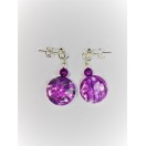 Sugilite Button Shaped Beaded Earrings